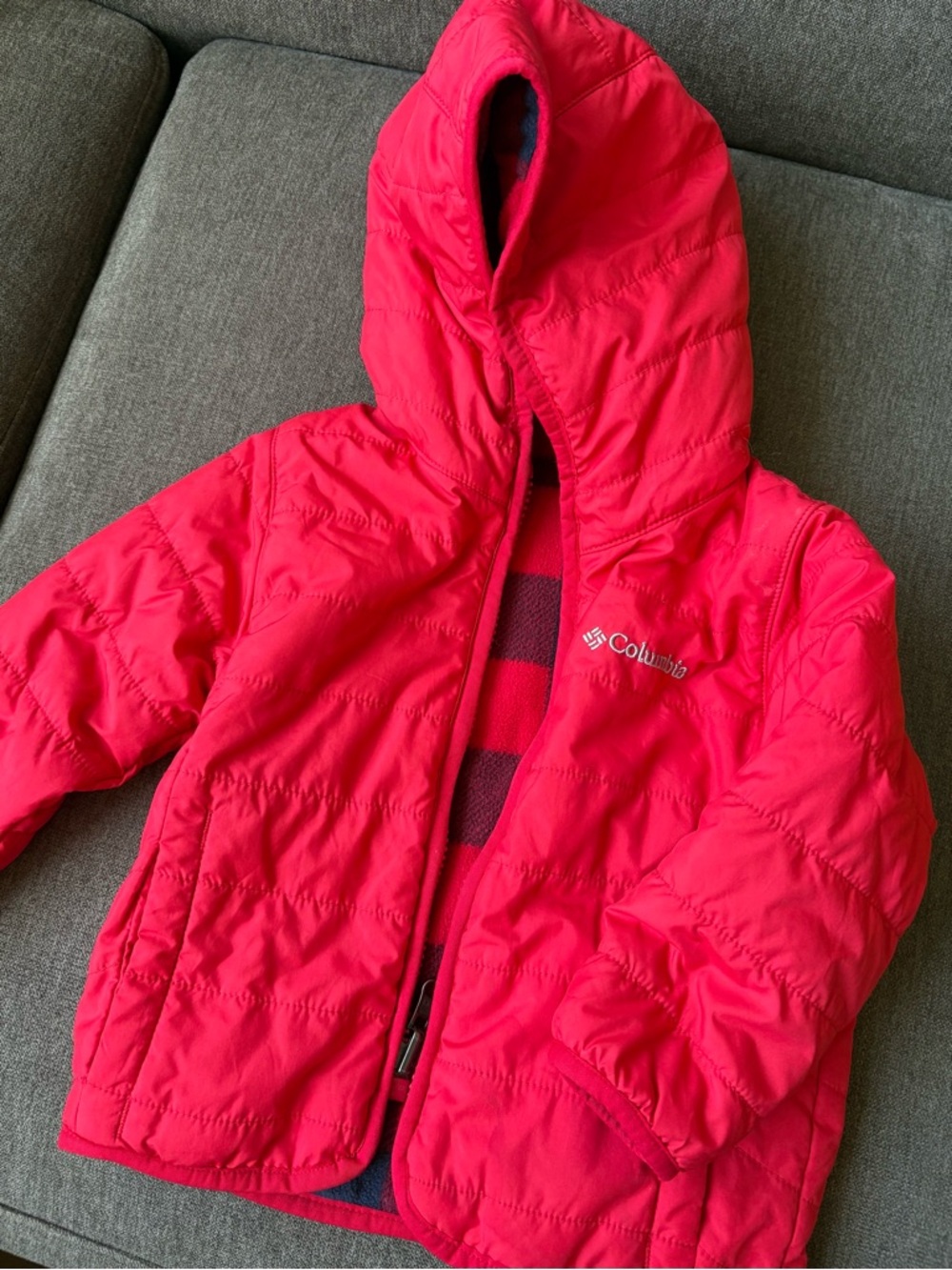 Columbia Reversible Hooded Kids Puffer Jacket